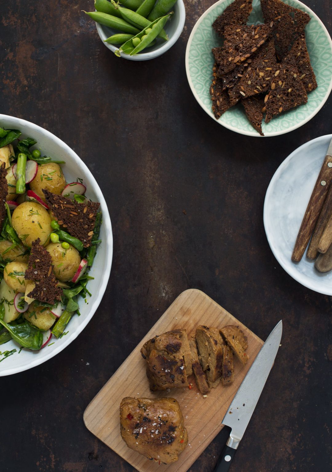 Opskrift Citronmarineret seitan og kartoffelsalat Frk Kræsen